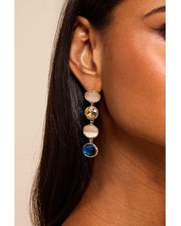 Lulus - Arianda Multi Rhinestone Drop Earrings - Lyst