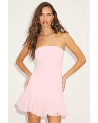 Lulus - Eirian Strapless Pleated Mini Dress - Lyst