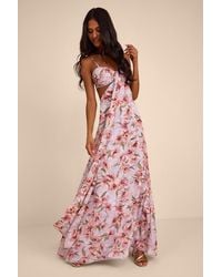 Lulus - Heidi Floral Cutout Maxi Dress - Lyst