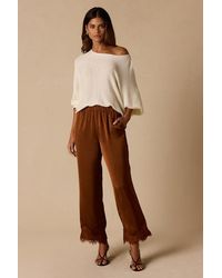 Lulus - Owen Satin Lace Pants - Lyst