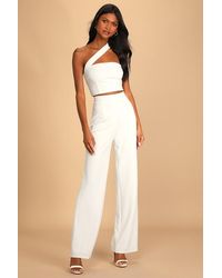 Lulus - Flaunt It Like That One-Shoulder Two-Piece Jumpsuit - Lyst
