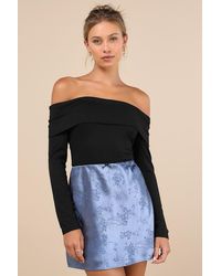 Lulus - Darling Moves Satin Jacquard Mini Skirt - Lyst