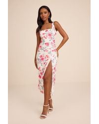 Lulus - Lesina Floral Sleeveless Midi Dress - Lyst