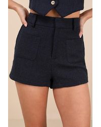 Lulus - Looking Posh Tweed High Rise Shorts - Lyst