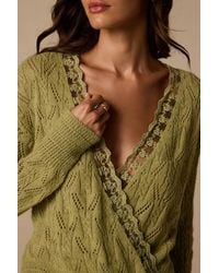 Lulus - Buckley Lace Wrap Sweater Top - Lyst