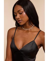 Lulus - Praise Rhinestone Choker Necklace - Lyst