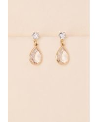 Lulus - Dakota Rhinestone Drop Earrings - Lyst