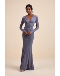 Lulus - Georgina Jersey Knit Ruched Mermaid Maxi Dress - Lyst