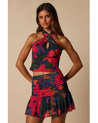 Lulus - Kasia Multi Mesh Ruffled Mini Skirt - Lyst