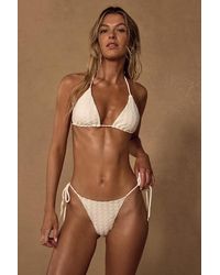 Lulus - Kalo Crochet Side-Tie Cheeky Bikini Bottoms - Lyst