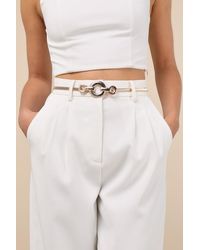 Lulus - Arnona Hammered Geometric Chain Belt - Lyst