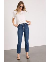 Just Black - Forever A Trend Dark Wash High-Rise Mom Jeans - Lyst