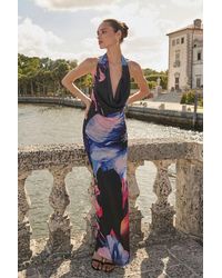Lulus - Rania Multi Floral Mesh Backless Maxi Dress - Lyst