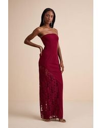 Lulus - Irresistible Attitude Strapless Lace Column Maxi Dress - Lyst