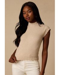 Lulus - Tilda Cap Sleeve Scalloped Sweater Top - Lyst