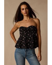 Lulus - Rinna Floral Strapless Peplum Top - Lyst