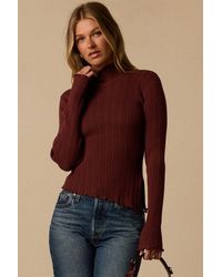 Lulus - Bryce Ribbed Asymmetrical Mock Neck Top - Lyst