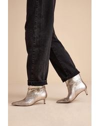 Seychelles - Milan Pewter Distressed Suede Leather Kitten Heel Ankle Boots - Lyst