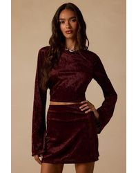 Lulus - Talaria Velvet High-Rise Mini Skirt - Lyst