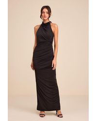Lulus - Seraiah Knotted Ruched Halter Maxi Dress - Lyst