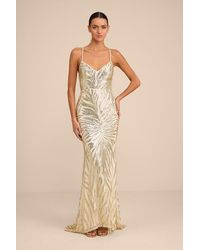 Lulus - Sparkle 'Til Dawn Sequin Lace-Up Mermaid Maxi Dress - Lyst