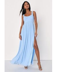 Lulus - Sensational Moment Pleated Maxi Dress - Lyst