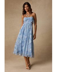 Lulus - Dimitra Paisley Print Halter Midi Dress - Lyst