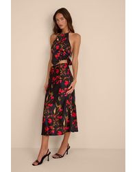 Lulus - Jules Multi Floral Satin Two-Piece Midi Dress - Lyst