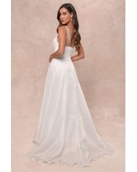 Lulus - Yours For Eternity Organza Embroidered Pleated Maxi Dress - Lyst