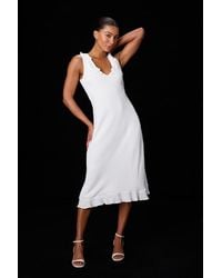 Lulus - Renea Ruffled Sleeveless Midi Dress - Lyst