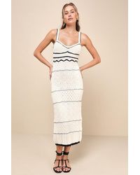 Lulus - Unique Persona Multi-Textured Knit Sleeveless Midi Dress - Lyst