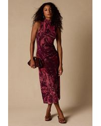 Lulus - Rosannah Multi Abstract Mesh Mock Neck Midi Dress - Lyst