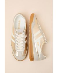Gola - Firefly Metallic And Off Lace-Up Sneakers - Lyst