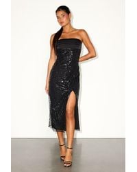 Lulus - Renaya Sequin Strapless Column Midi Dress - Lyst