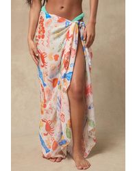 Lulus - Illyra Multi Print Sarong Swim Cover-Up - Lyst