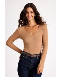 Lulus - Easygoing Chic Long Sleeve Bodysuit - Lyst