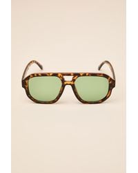 Lulus - Torrey Tortoiseshell Aviator Sunglasses - Lyst