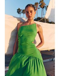 Lulus - Jedda Drop Waist Lace-Up Midi Dress - Lyst