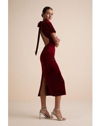 Lulus - Fabulous Intuition Velvet Backless Column Midi Dress - Lyst