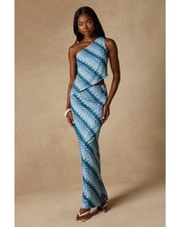 Lulus - Fiala Multi Crochet Chevron Mermaid Maxi Skirt - Lyst