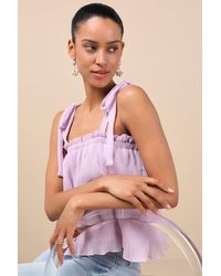 Lulus - Tiers To Summer Tie-Strap Tiered Tank Top - Lyst