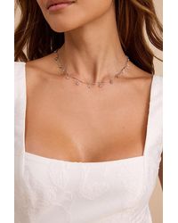 Lulus - Fotini Rhinestone Chain Necklace - Lyst