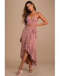 Lulus - Summer Romance Floral Print Two-Piece Midi Dress - Lyst