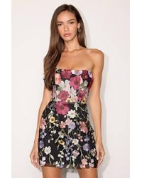 Lulus - Macario Multi 3D Floral Embroidered Mini Dress - Lyst