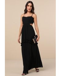 Lulus - Pronounced Perfection Cutout Tie-Back Maxi Dress - Lyst
