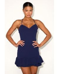 Lulus - Nihira Tiered Lace-Up Mini Dress - Lyst