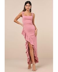 Lulus - Immaculate Excellence Sleeveless Ruffled Tulip Maxi Dress - Lyst