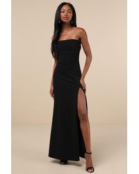 Lulus - Spellbinding Allure Bustier Strapless Mermaid Maxi Dress - Lyst