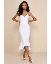 Lulus - Stun Like Me Bodycon Trumpet Hem Midi Dress - Lyst