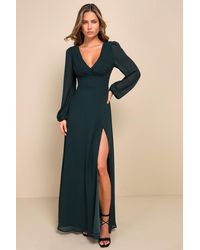 Lulus - Marvelous Affair Pleated Lace-Up Maxi Dress - Lyst